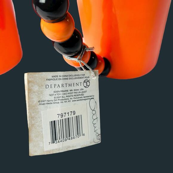 2 Dept 56 Halloween Mugs Spooky Cat Smiley JOL Make Soft Creepy Sounds - Picture 5 of 12